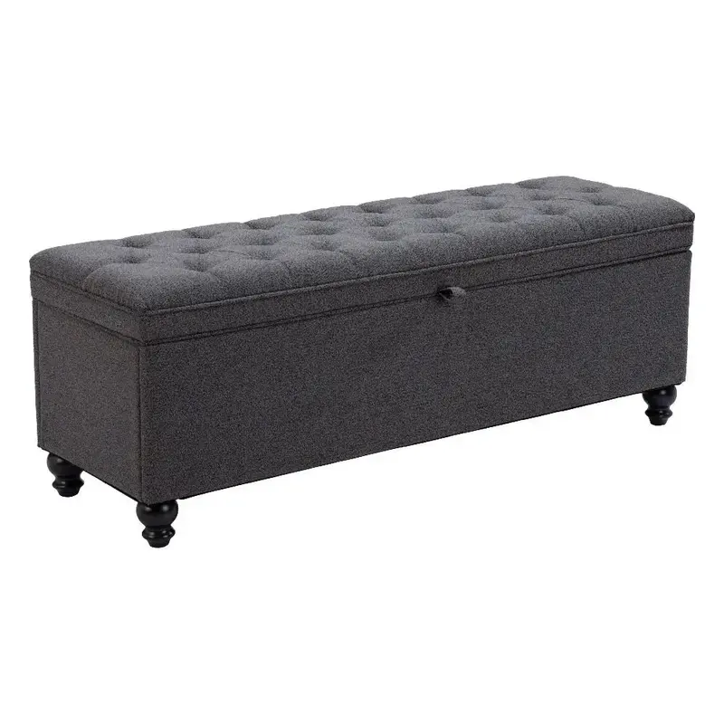 Halifax Gravel Gray Storage Bench – Hidden Compartment Design 1