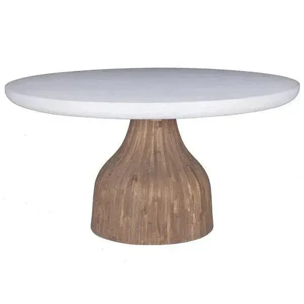 Halo White Round Outdoor Dining Table – Weather-Resistant Finish 1