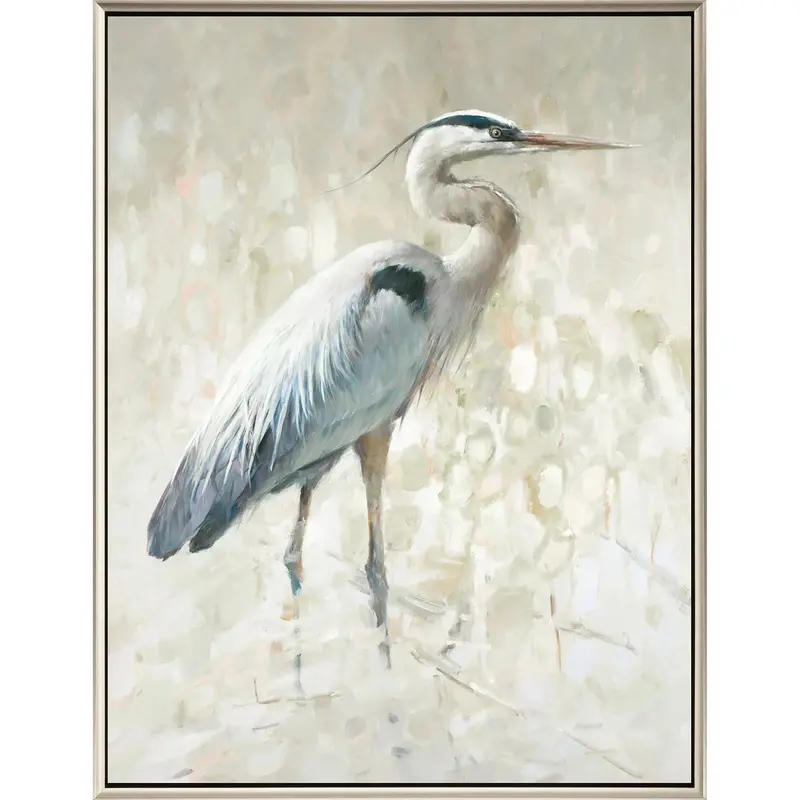 Hand-Assembled Great Blue Heron Canvas Print 1