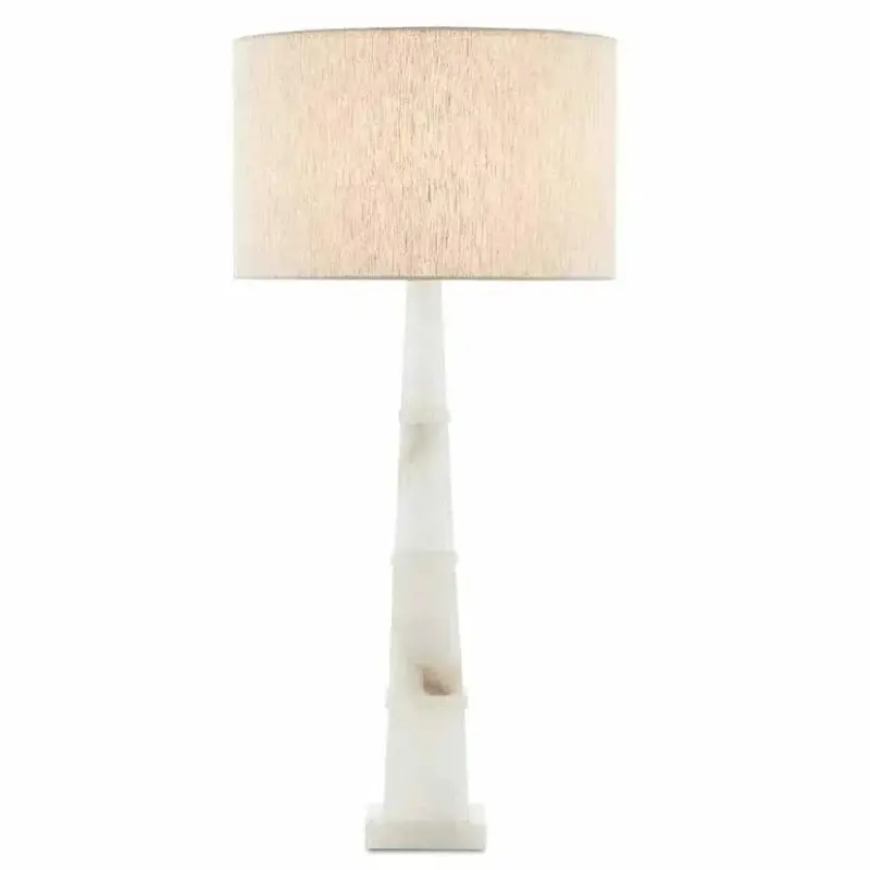 Hand-Carved Alabaster Alabastro Table Lamp With Soft Glow 1