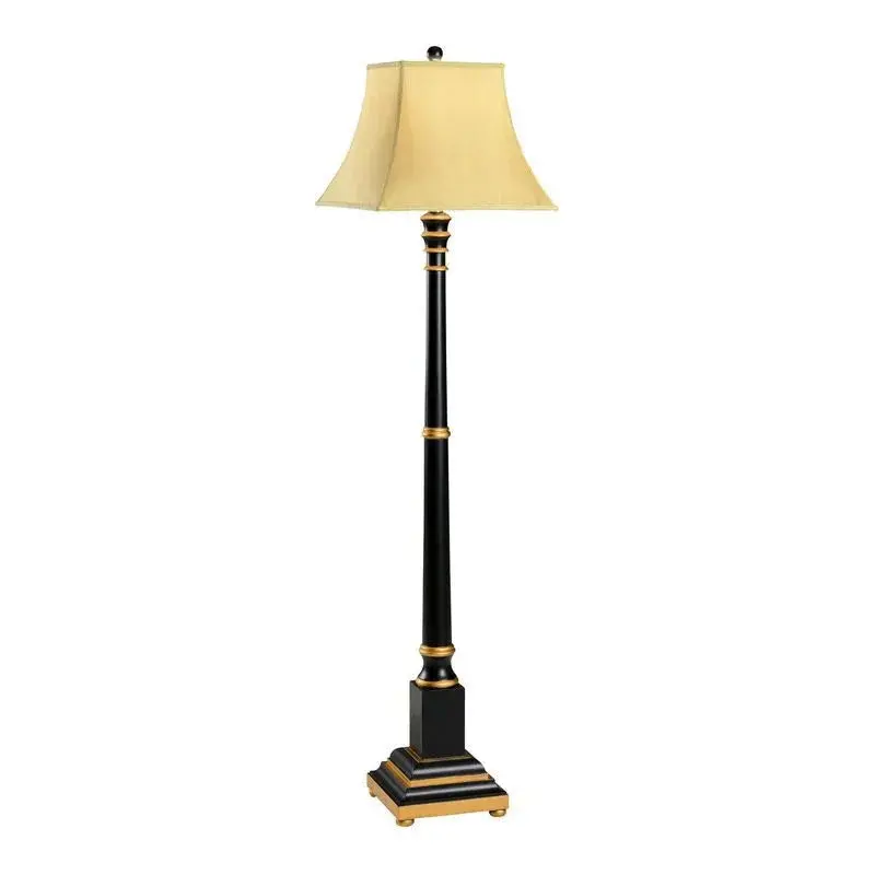 Hand-Painted Wooden Candlestick Floor Lamp – Artisan Crafted Wooden Design 1