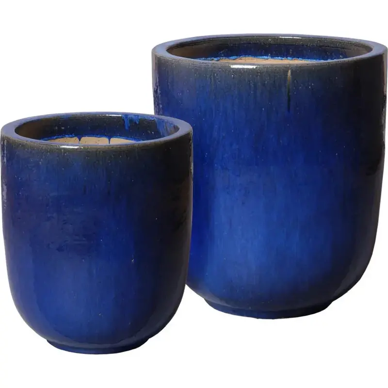 Handmade Round Ceramic Planter – Unique Finish 1