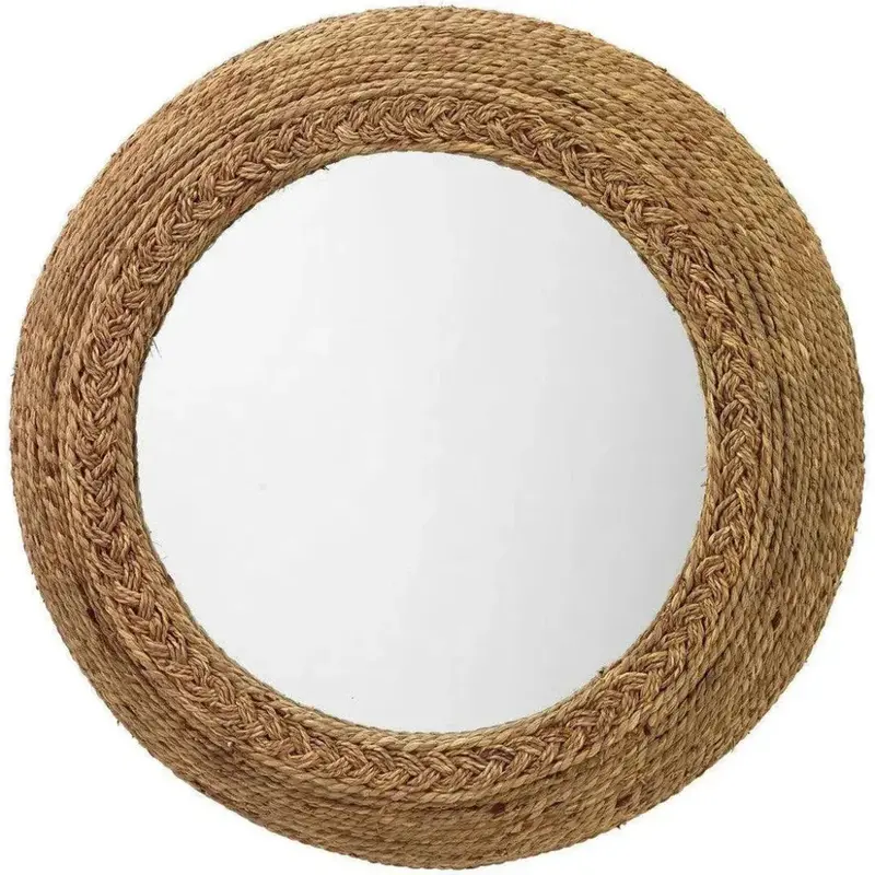 Handwoven Seagrass Vertical Wall Mirror – Coastal Design 1