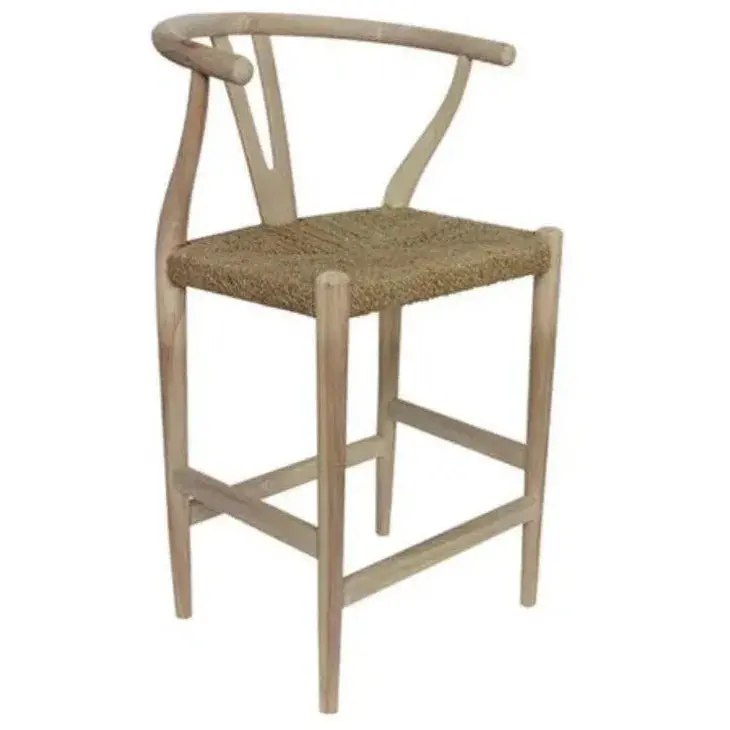 Hans Natural-Finish Counter Stool – Simple Wooden Design 1