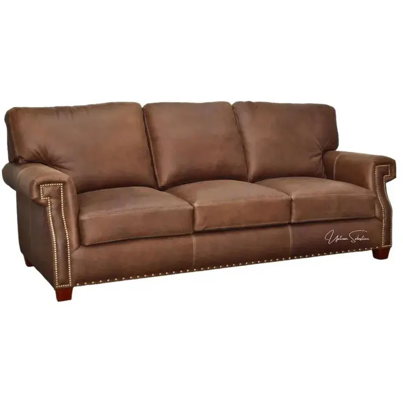 Hartford Custom-Built 90-Inch Leather Sofa 1