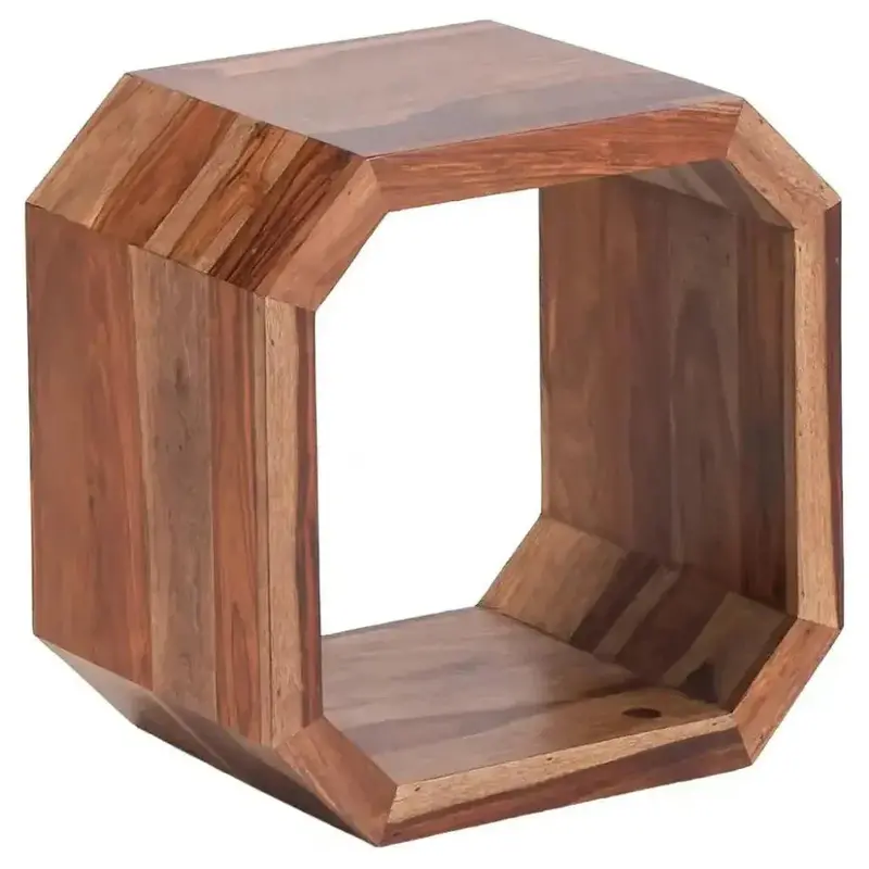 Haveril Geometric Accent Side Table – Sculptural Design 1