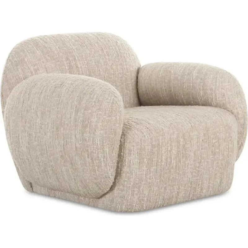 Hazel Bouclé Fabric Lounge Armchair With Contemporary Curves 1