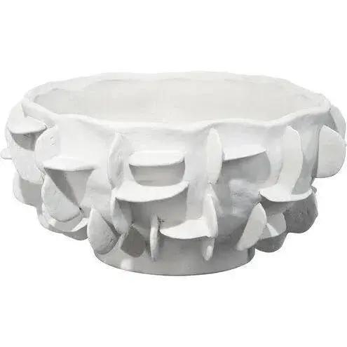 Helios Textured Ceramic Footed Bowl – Artisan-Made Functional Sculpture 1