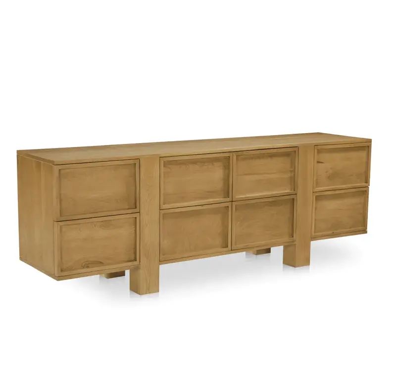 Henley Brown Solid Oak Eight-Drawer Dresser 1