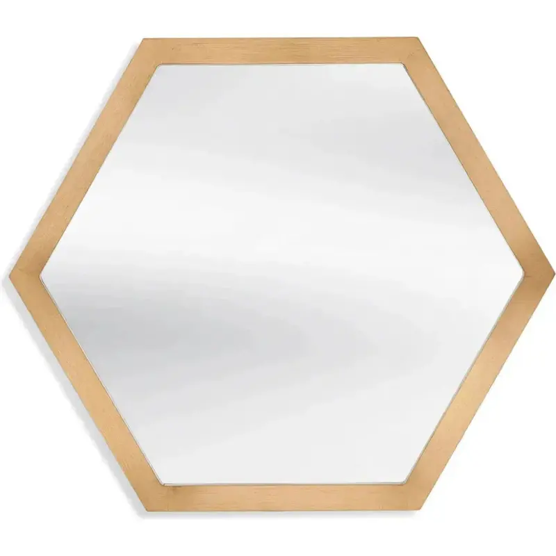 Hexagonal Wall Mirror With Dunn-Inspired Wooden Frame 1