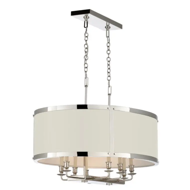 High Street Minimalist White Metal Chandelier 1