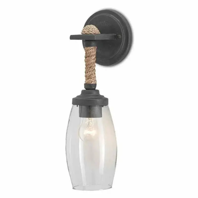 Highider Wall Sconce – French Black Finish With Natural Wood Accents 1