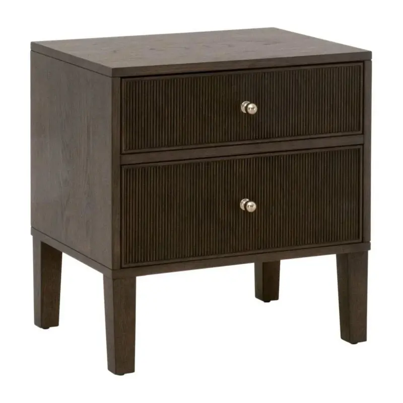 Highland-Inspired 2-Drawer Wooden Nightstand 1