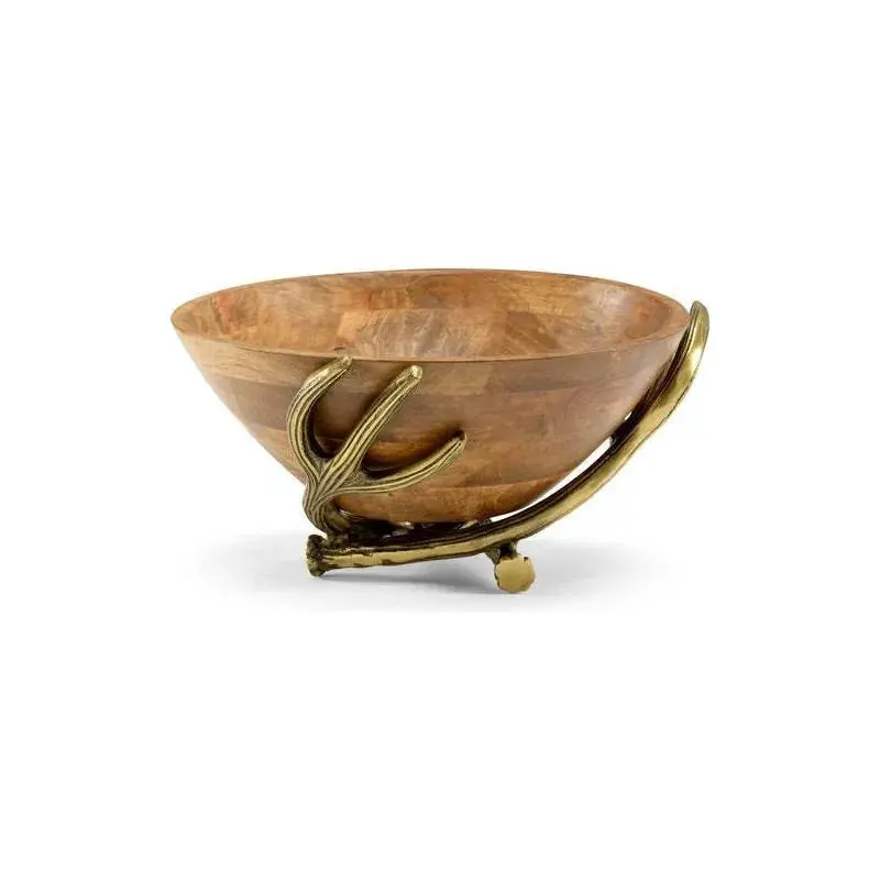 Highlands Solid Wood Round Serving Bowl 1