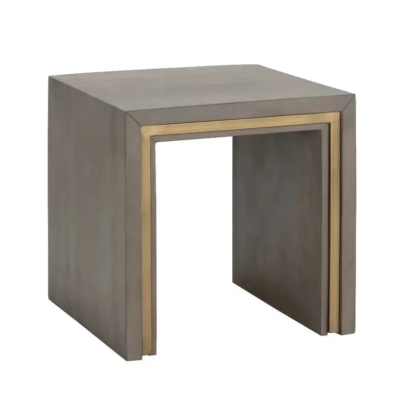 Hilbert Minimalist Wooden Rectangular Side Table 1