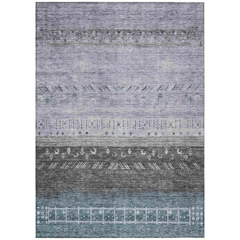 Hilda Blue Indoor-Outdoor Area Rug – Durable Washable Floor Mat 2
