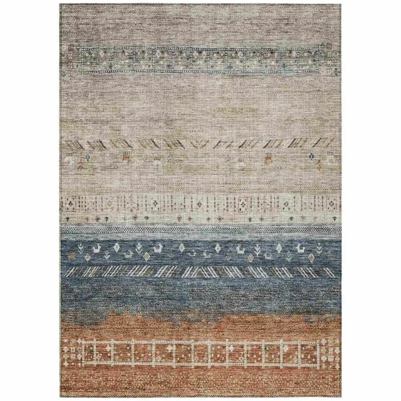 Hilda Brown Indoor-Outdoor Area Rug – Durable Washable Floor Mat 2