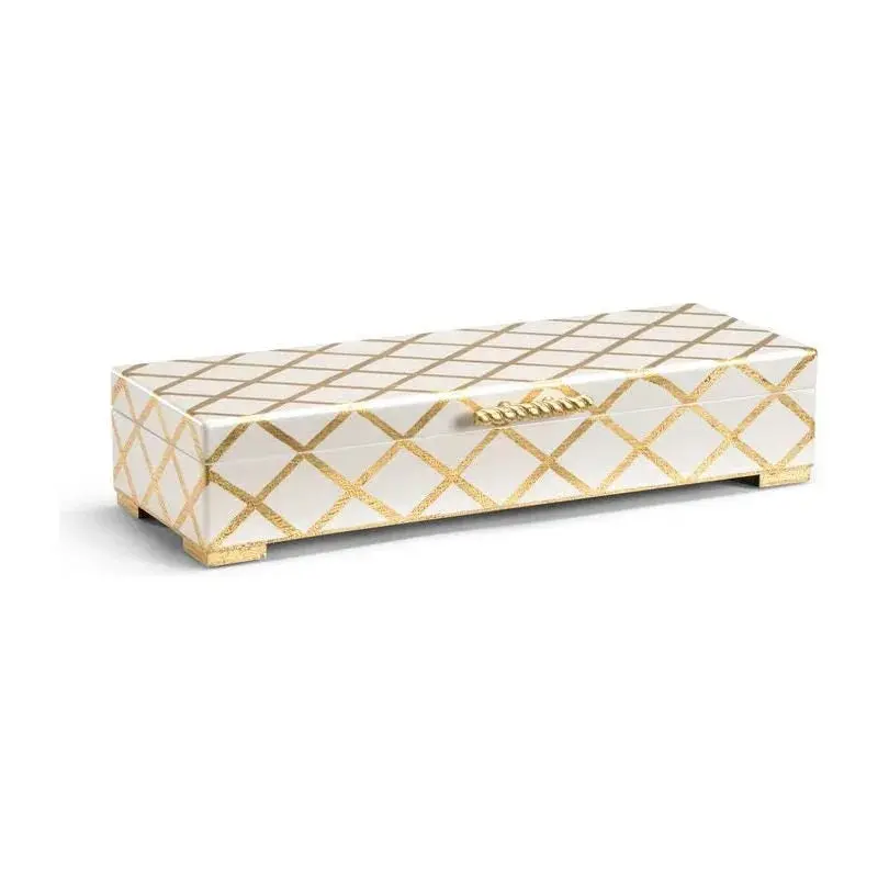 Hinged White Box With Hand-Applied Decoration 1