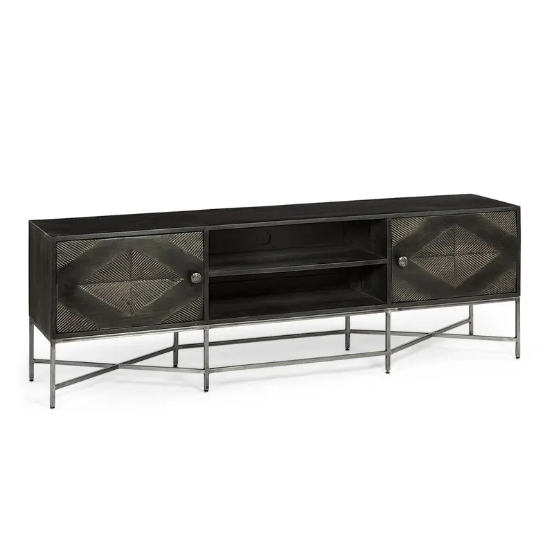 Hogarth Wooden Media Console – Rustic Elegance Design 1