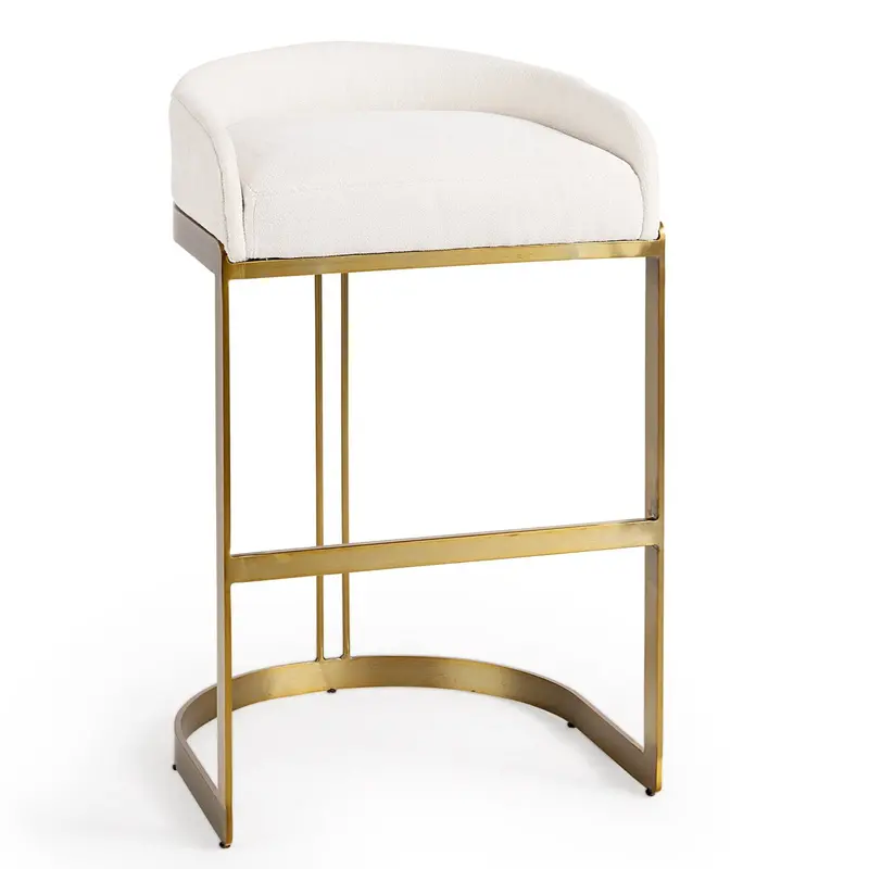 Hollyfield Fabric-Upolstered Low-Back Barstool 1