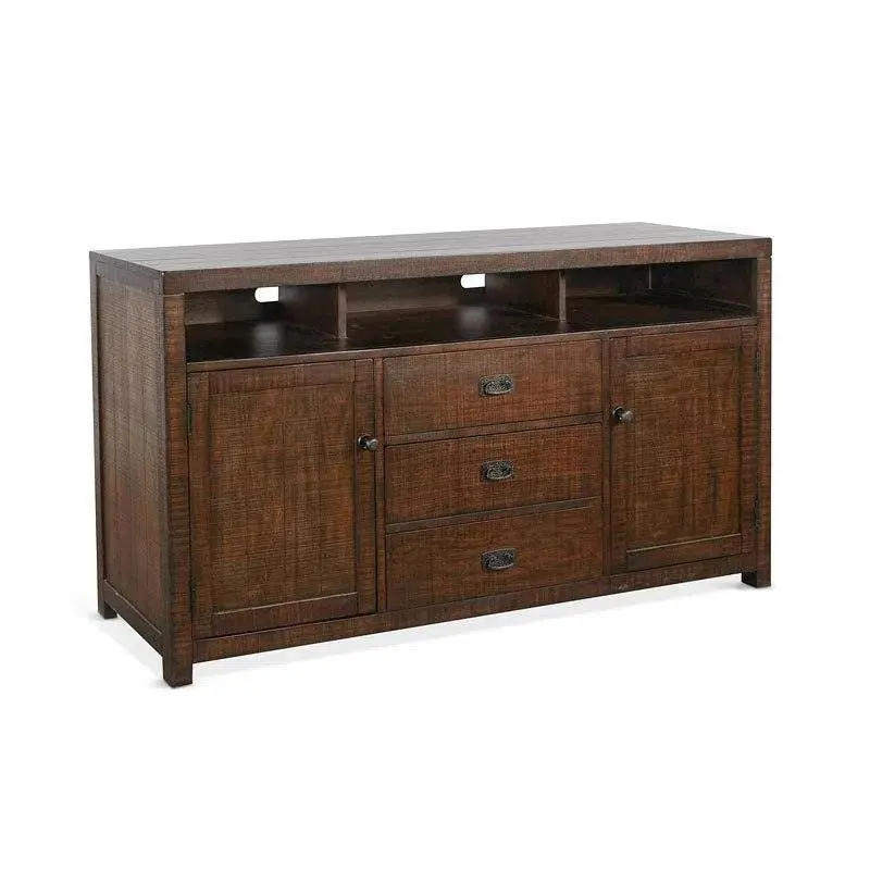 Homestead 66-Inch Tv Console – Low Profile Dark Brown Media Stand 1