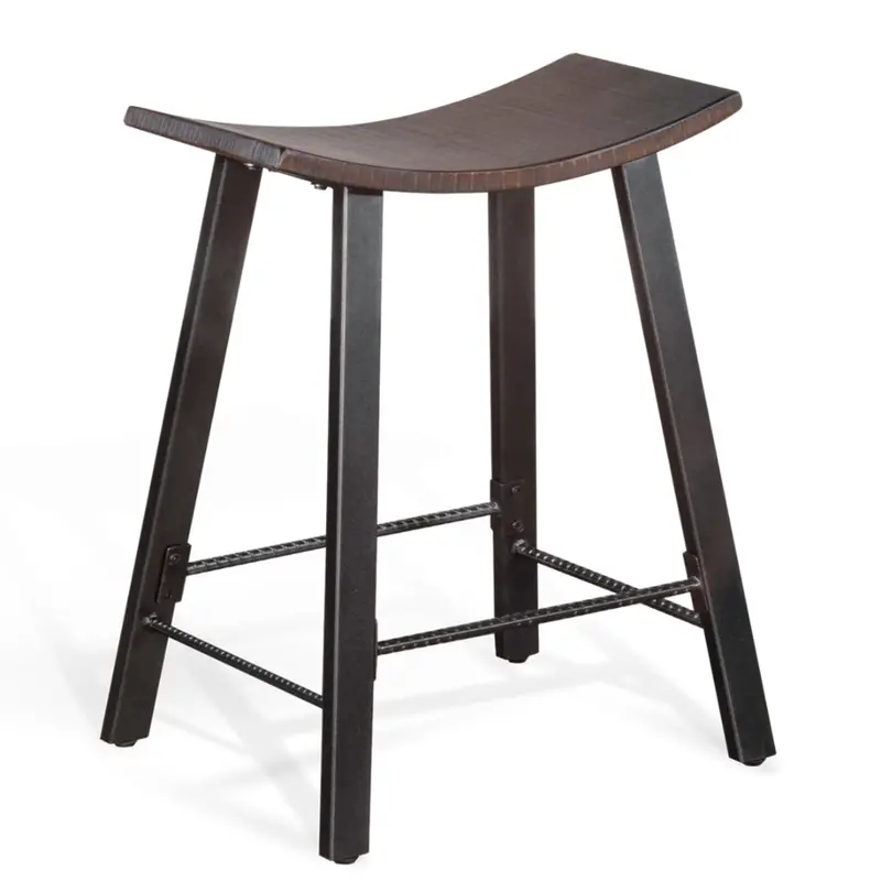 Homestead Industrial-Style Metal Saddle Stools – Set Of 2 1