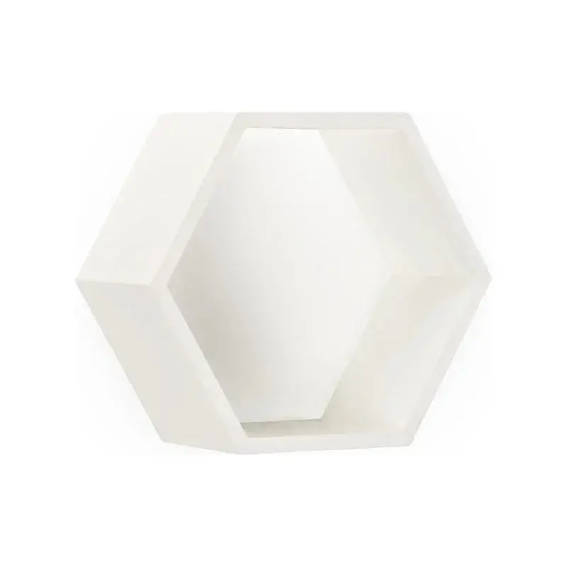Honeycomb-Design White Wooden Wall Box 1