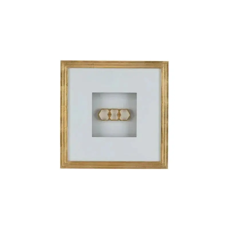 Honeycomb Shadow Box With Gold Leaf Frame 1