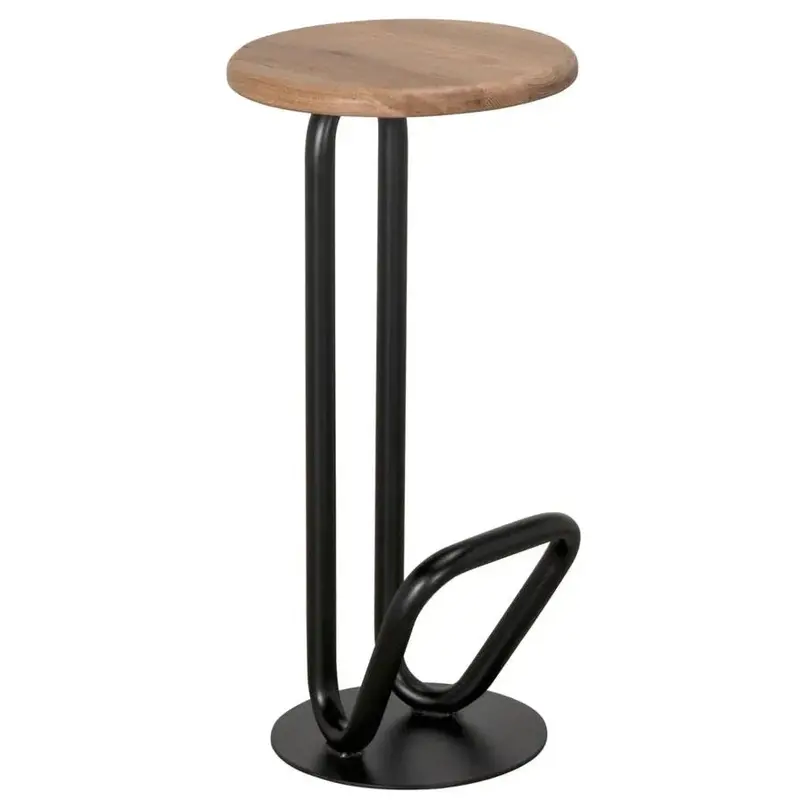 Hook Bar Stool Featuring Black Powder-Coated Steel Construction 1