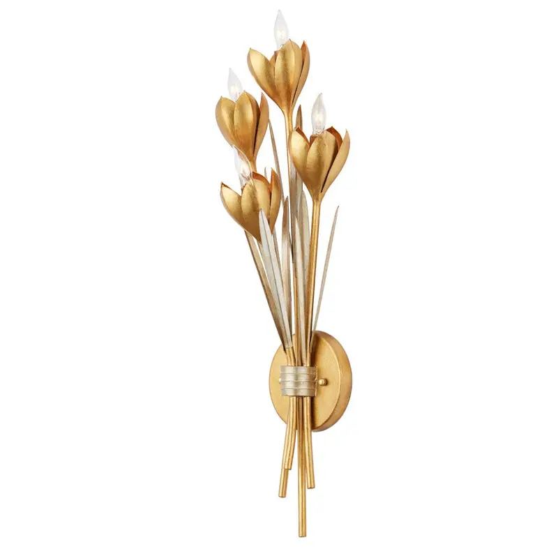 Hortensia Gold-Finished Wall Sconce With Curved Arms 1