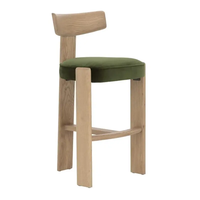 Horton Forest Green Upholstered Barstool 1