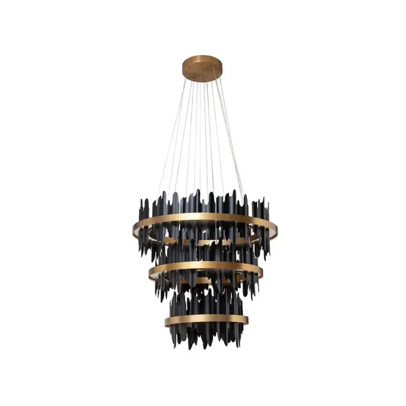 Icarus Gold-Tone Aluminum Banded Chandelier 1