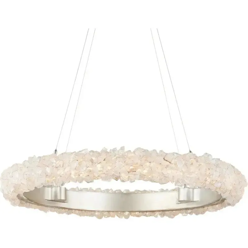 Iconoclast Rock Crystal And Forged Iron Silver Chandelier 1