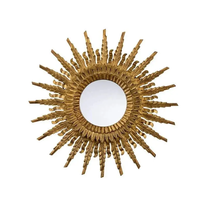 Illuminate Gold-Leaf Wall Mirror – Reflective Decor With Radiant Finish 1
