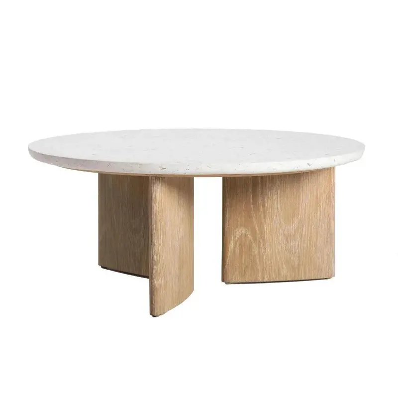 Infinity Round Coffee Table With Terrazzo Surface 1