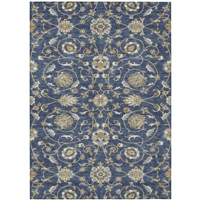 Irene Blue Indoor-Outdoor Area Rug – Stain-Resistant Washable Mat 2