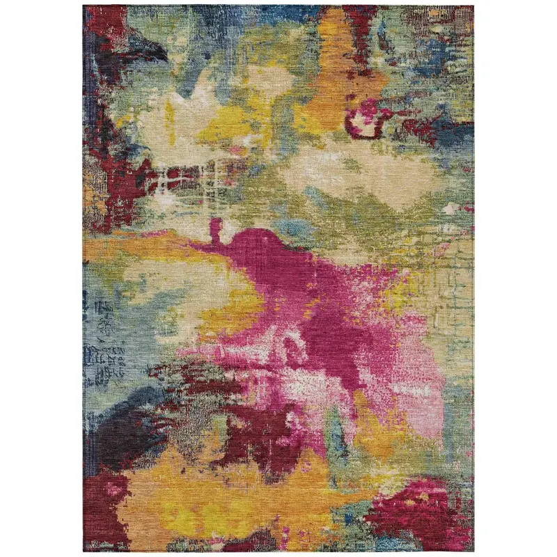 Iriara Red Outdoor-Indoor Rug – Stain-Resistant & Easy-Clean Fabric 1