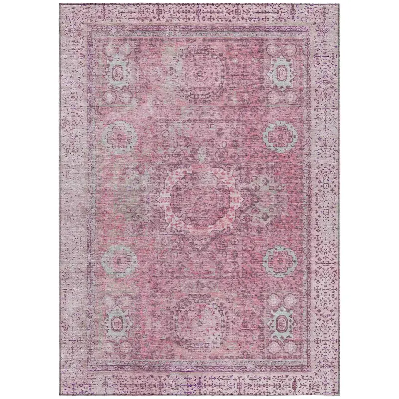 Irias Blush Pink Indoor-Outdoor Area Rug – Soft Shade & Kid-Safe Surface 1