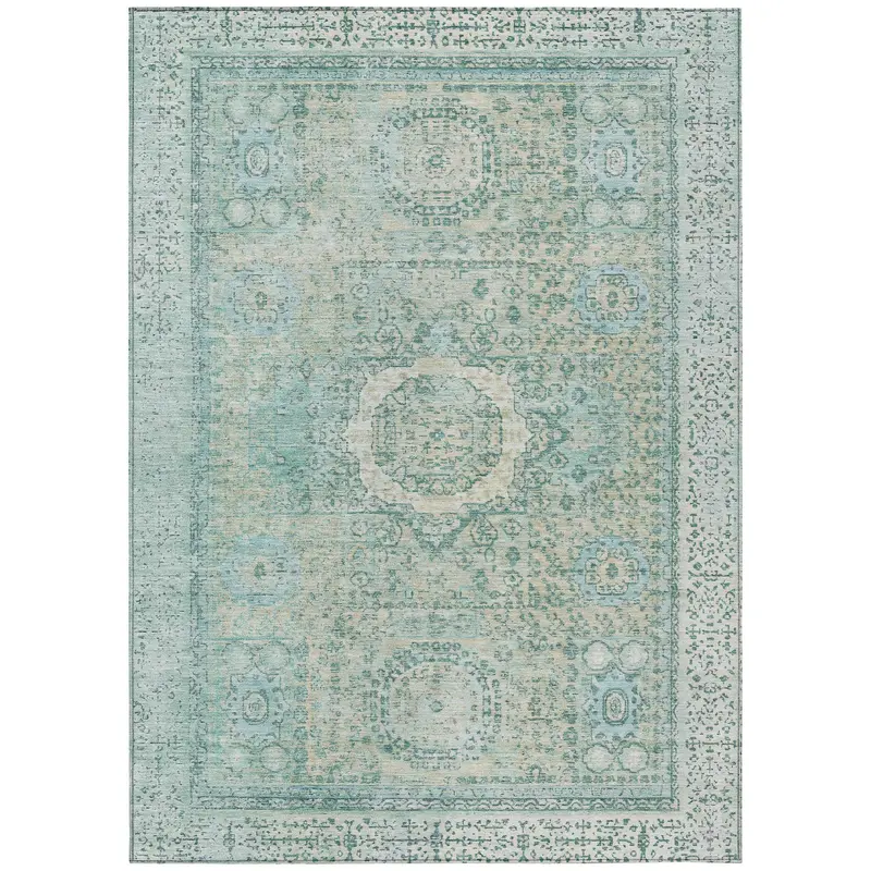 Irias Teal Indoor-Outdoor Area Rug – Coastal-Inspired & Non-Shedding 1