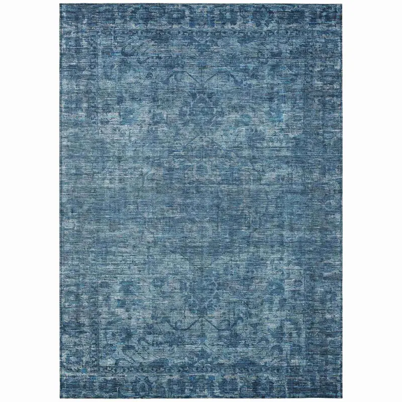 Iriira Blue Indoor-Outdoor Area Rug – Machine Washable & Durable 1