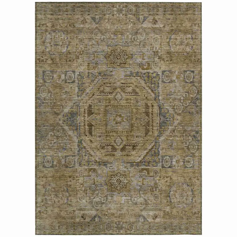 Iriira Earth Brown Indoor-Outdoor Area Rug – Weatherproof & Quick-Drying 1