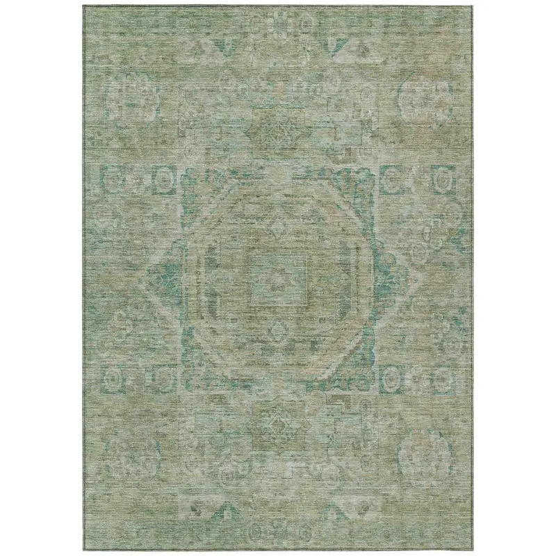 Iriira Forest Green Indoor-Outdoor Area Rug – Uv-Resistant & Soft Texture 1