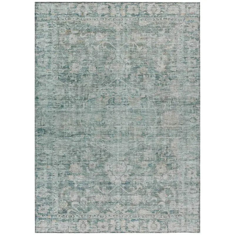 Iriira Sea Teal Indoor-Outdoor Area Rug – Coastal Vibes & Non-Slip Backing 1
