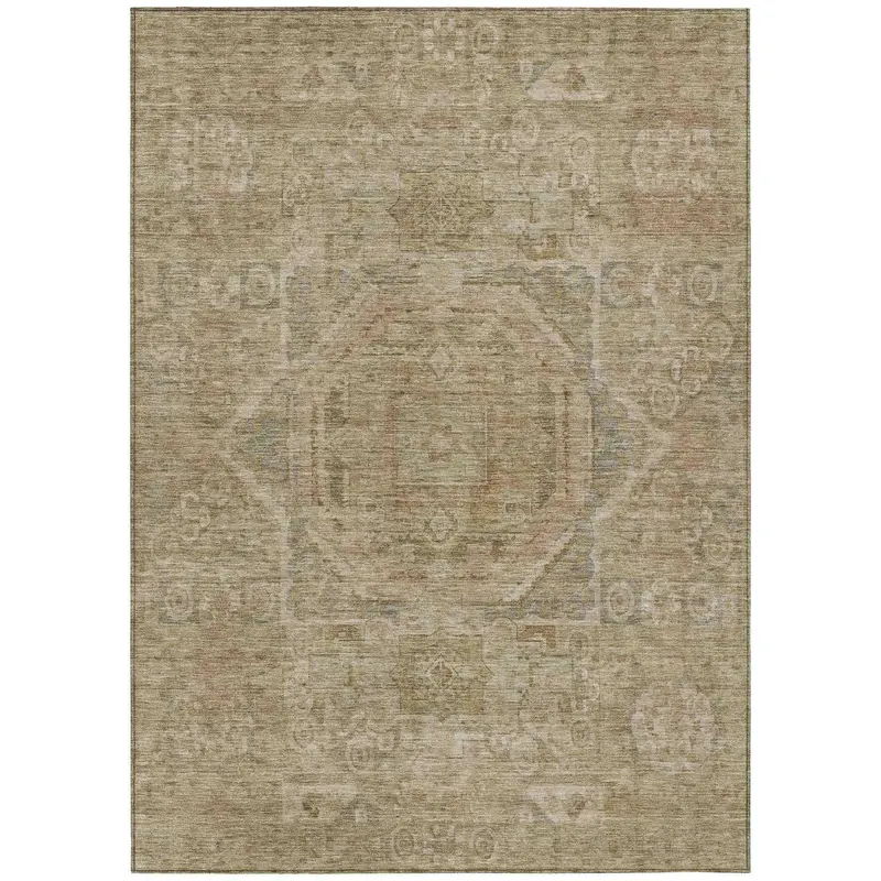 Iriira Tan Indoor-Outdoor Area Rug – Stain-Resistant & Low-Pile 1