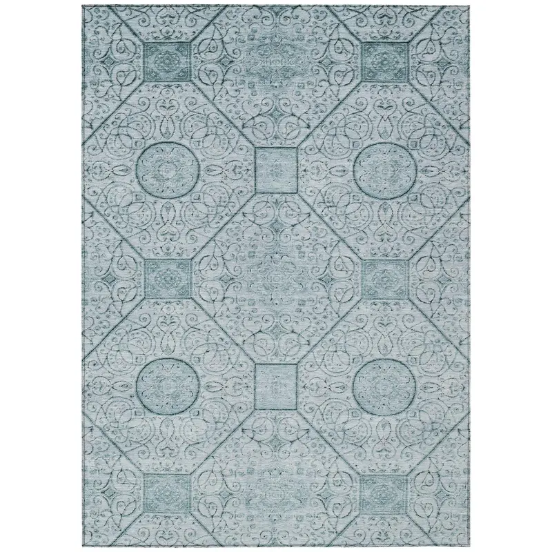 Iriora Deep Teal Indoor-Outdoor Area Rug – Coastal-Style & Sand-Resistant 1