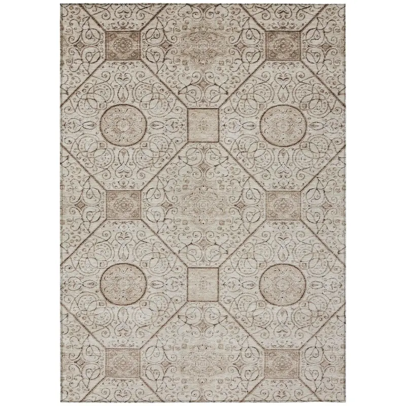 Iriora Rich Brown Indoor-Outdoor Area Rug – Textured Weave & Outdoor-Durable 1