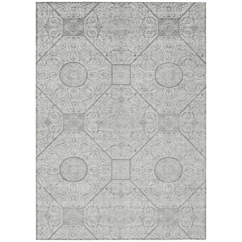 Iriora Slate Gray Indoor-Outdoor Area Rug – Sleek Design & High-Traffic Ready 1