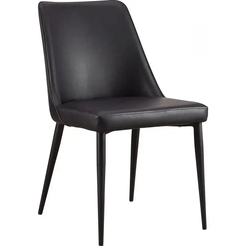 Iron Lula Vegan Leather Dining Chairs – Set Of Two In Matte Black 1