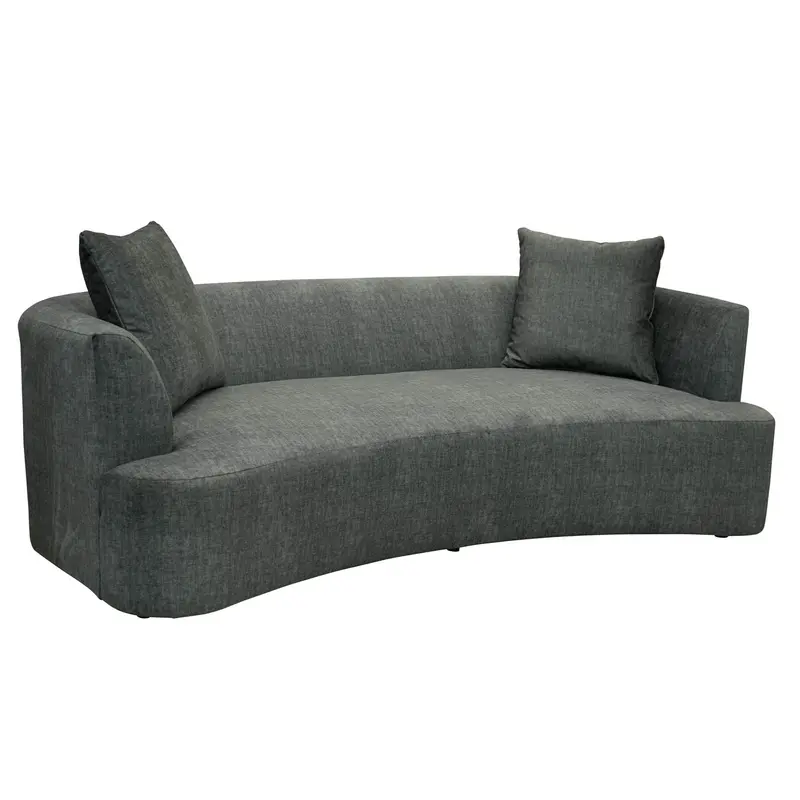Isabella Modern Sofa – Dark Grey Soft Fabric Three-Seater 1
