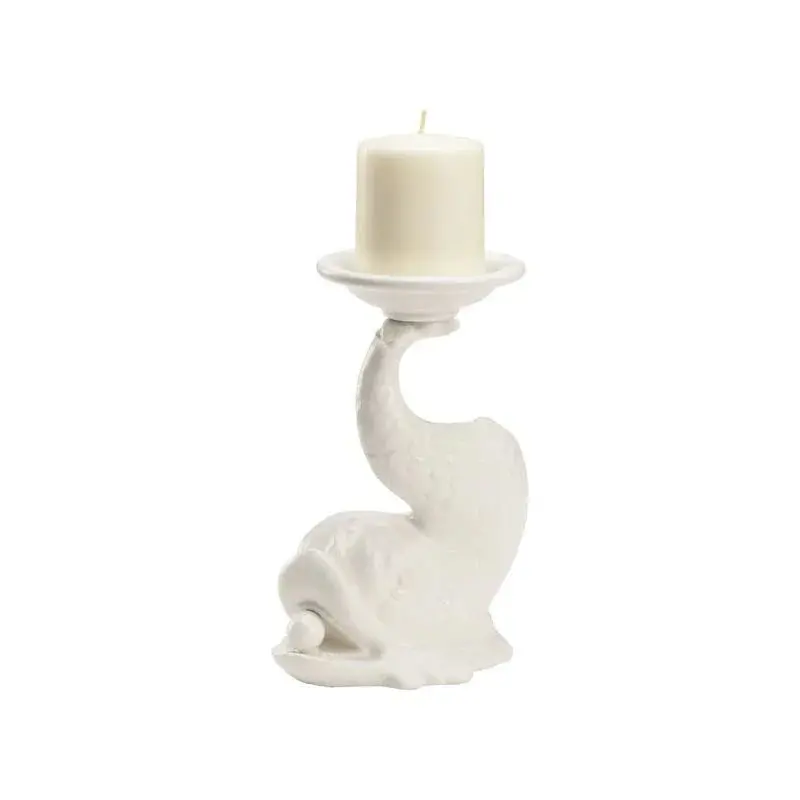 Italian Renaissance Dolphin Candle Holder – Ceramic Table Centerpiece 1